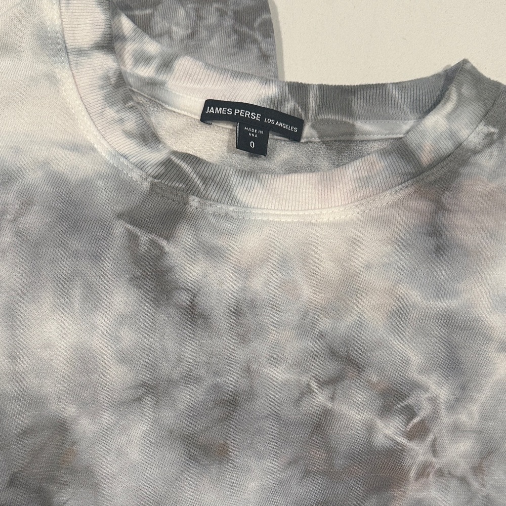 James Perse Marble Gray and White Sweatshirt